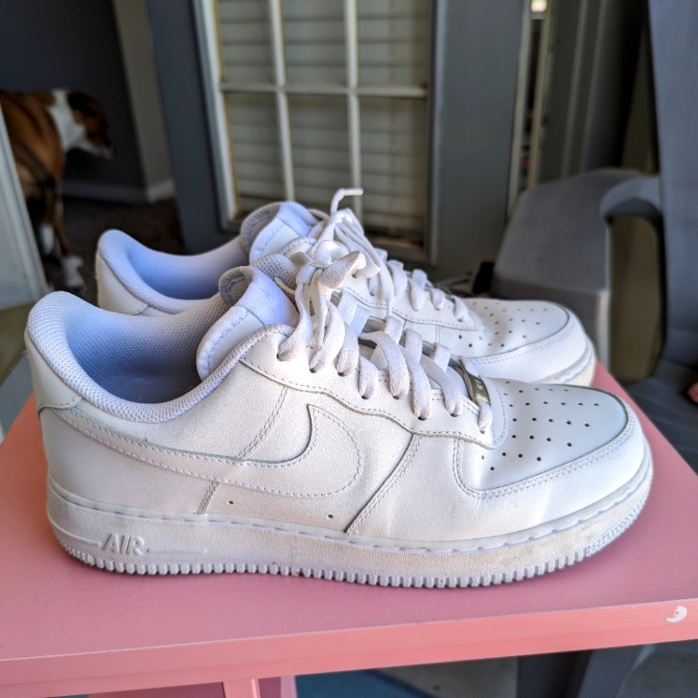 White Nike Air Force ones